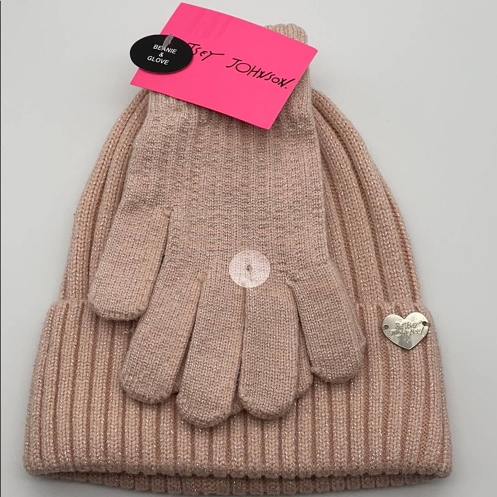 Betsey Johnson Girls Hat and Gloves Set